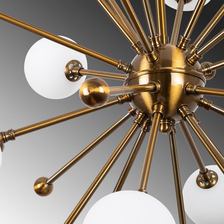 Sputnik 12'li Camlı Avize - Altin