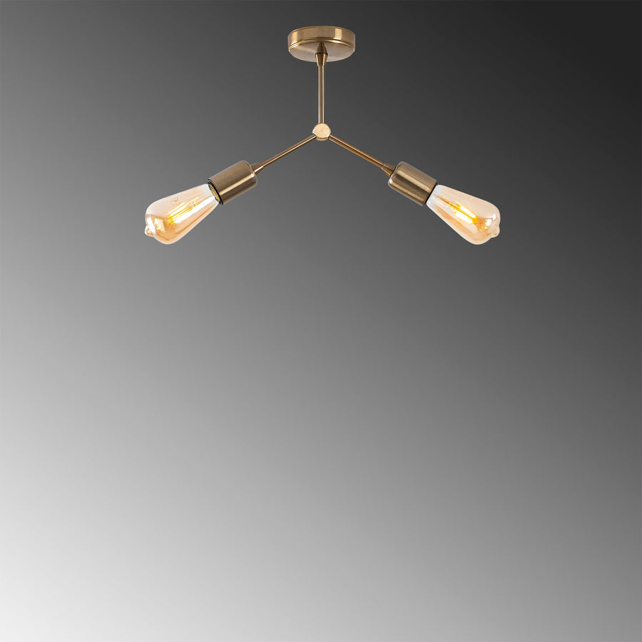 Rustik 2'li Metal Plafonyer Eskitme - Altin
