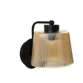 Yivli Amber Cam Tekli Aplik Modern - Siyah