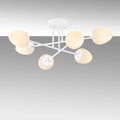 Camlı 6'lı Plafonyer Modern - Beyaz