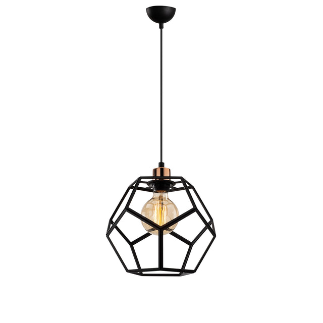 Geometrik Kafes Tekli Metal Sarkıt - Siyah