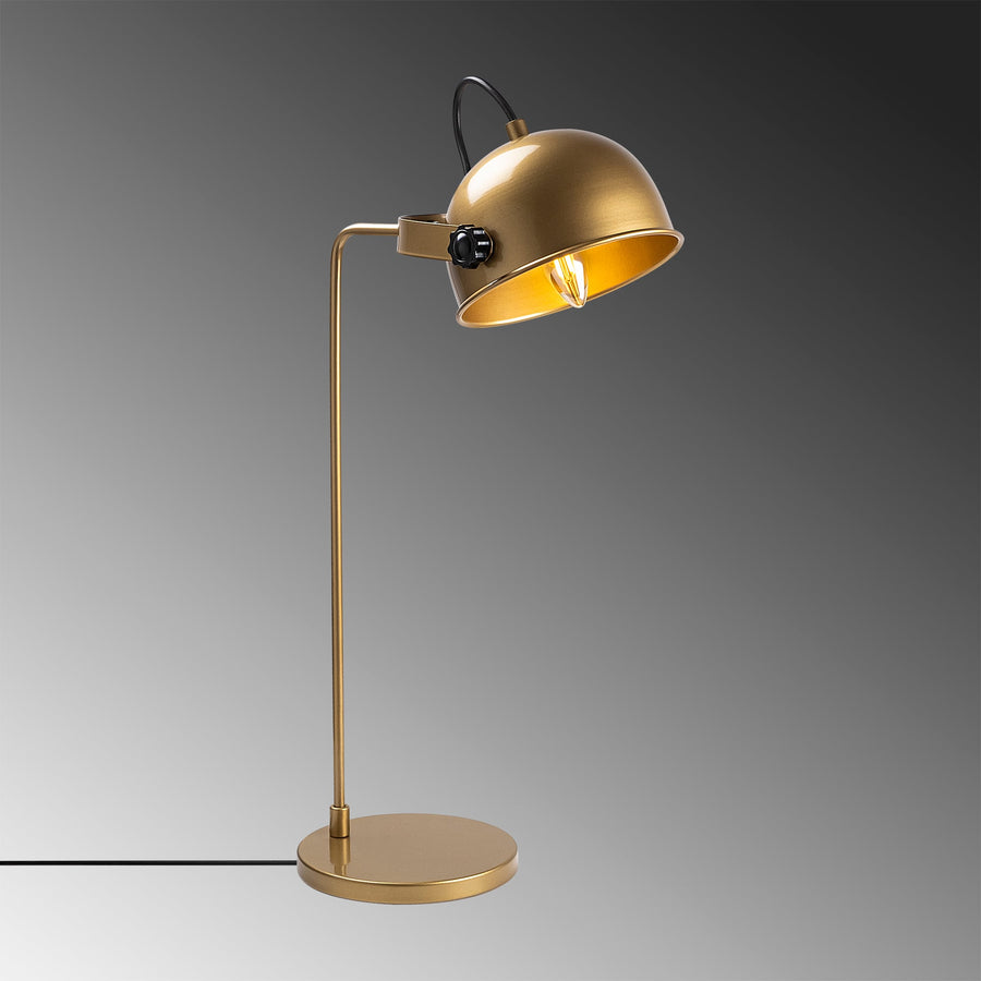 Metal Sıvama Tekli Masa Lambası Altın