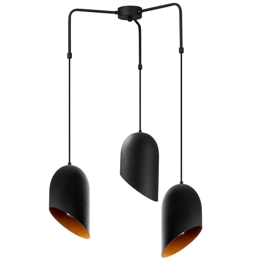 Metal 3'lü Kollu Sarkıt Oval Şapka - Siyah