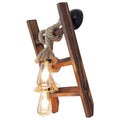 Rustik Ahsap 2'li Aplik Merdiven Govdeli - Kahve