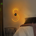 S Form LED Tekli Aplik Metal - Siyah