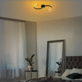 S Form LED Plafonyer Metal - Siyah