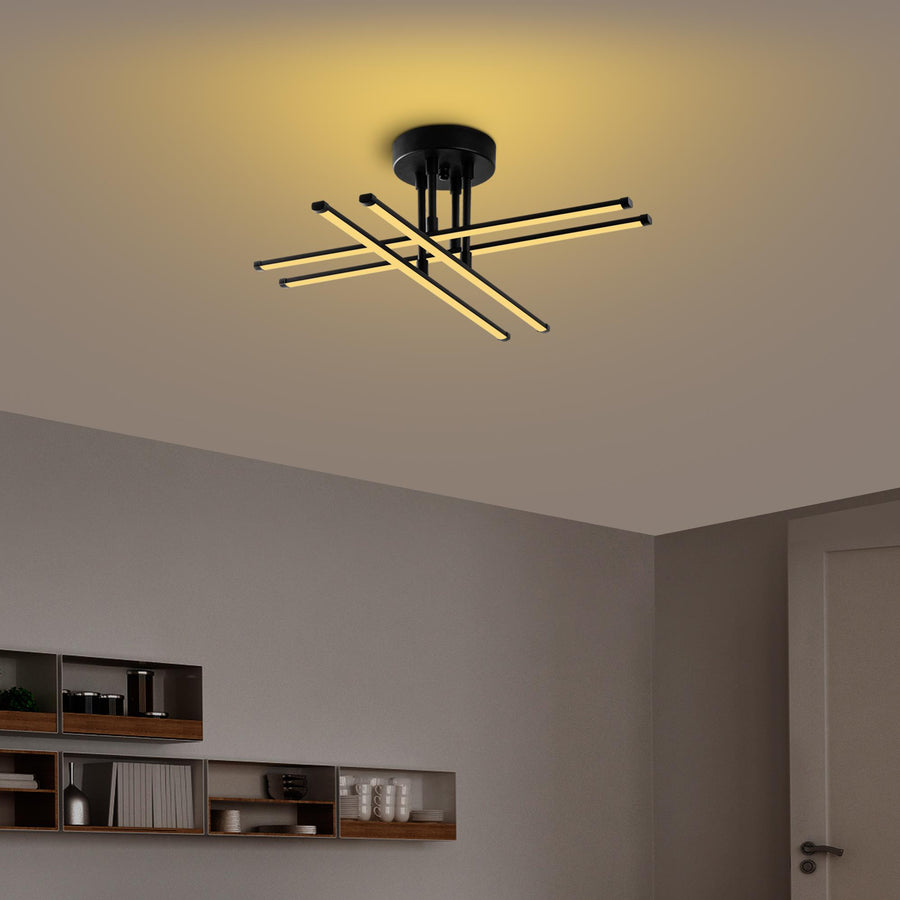 Çubuk Çapraz Metal Plafonyer - Siyah