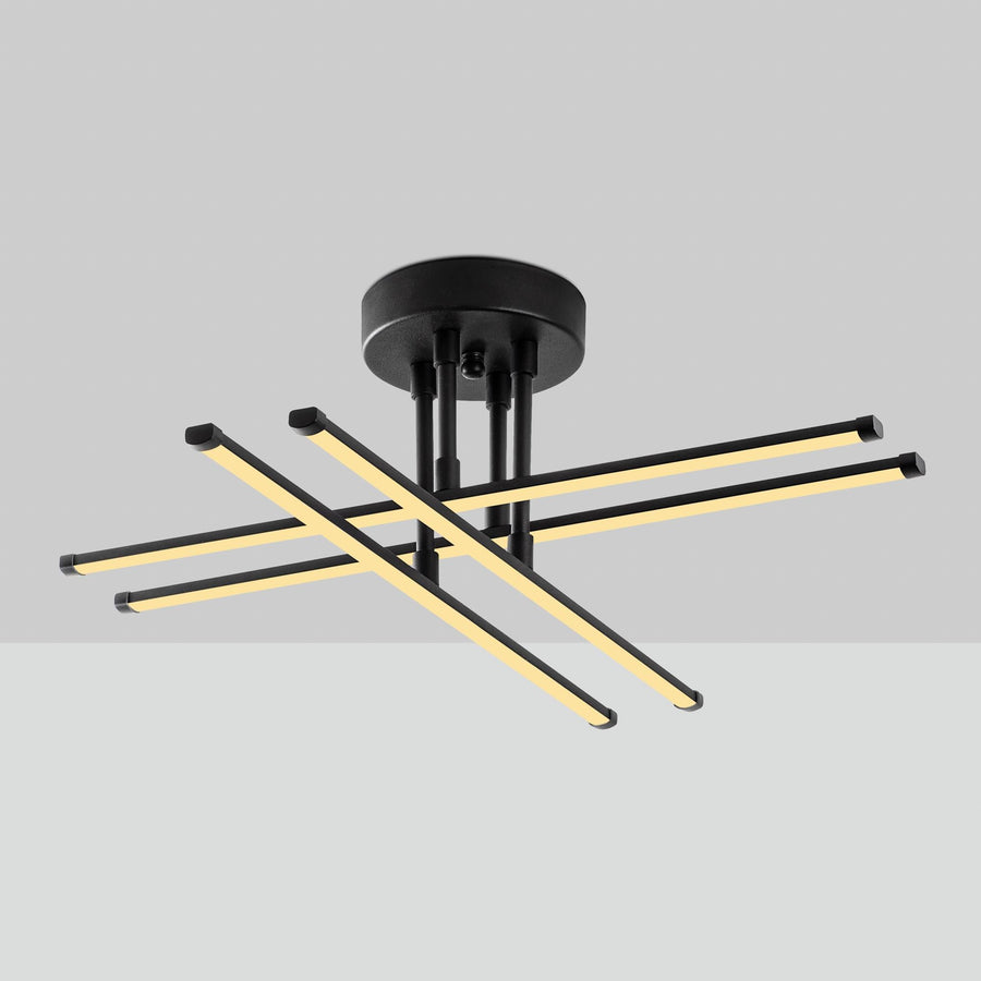 Çubuk Çapraz Metal Plafonyer - Siyah