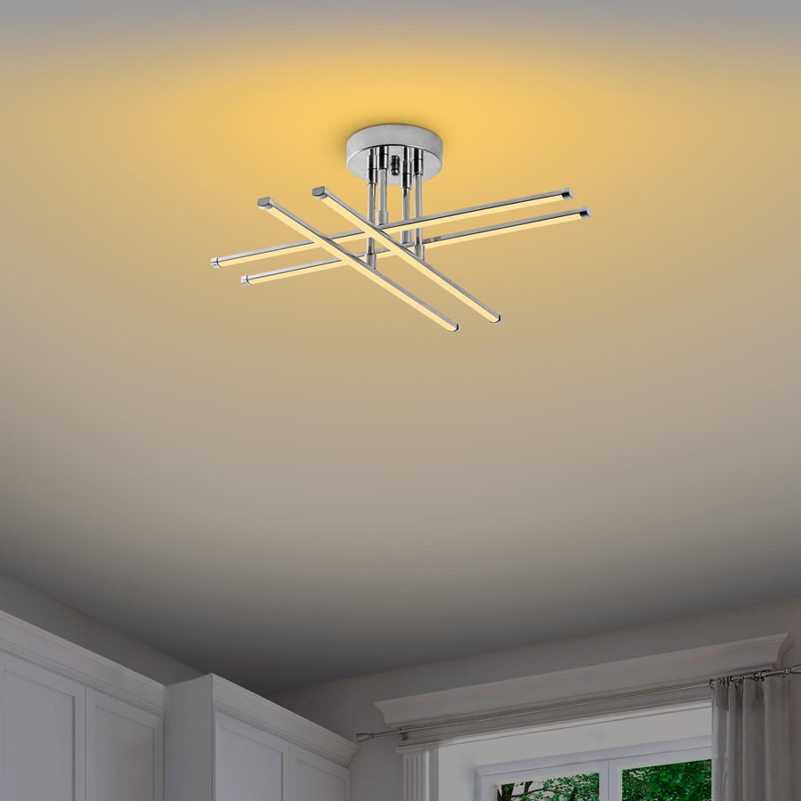 Çubuk Çapraz Metal Plafonyer - Gümüş