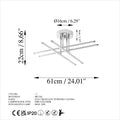 Çubuk Çapraz Metal Plafonyer - Gümüş