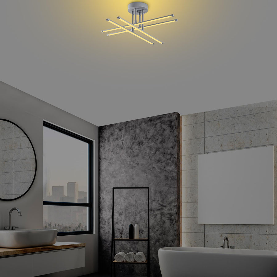 Çubuk Çapraz Metal Plafonyer - Gri