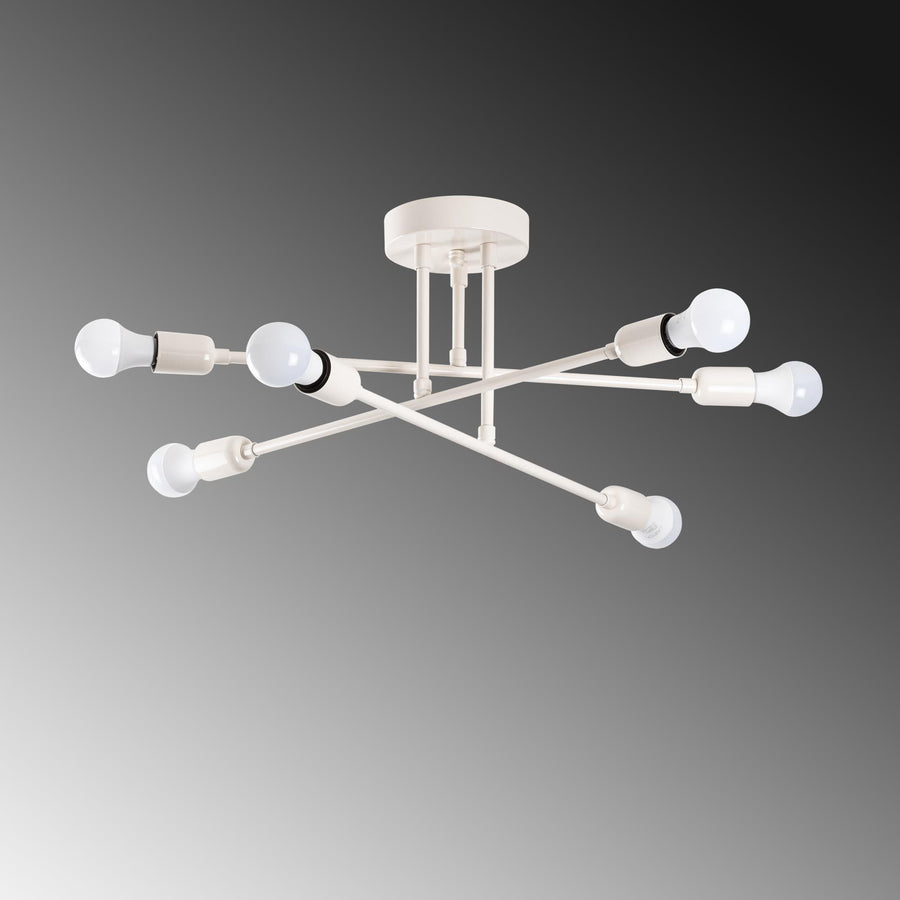 Sputnik 6'lı Plafonyer - Beyaz