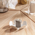Çiçek Formlu Metal Sunum Tepsisi Seti - Beyaz