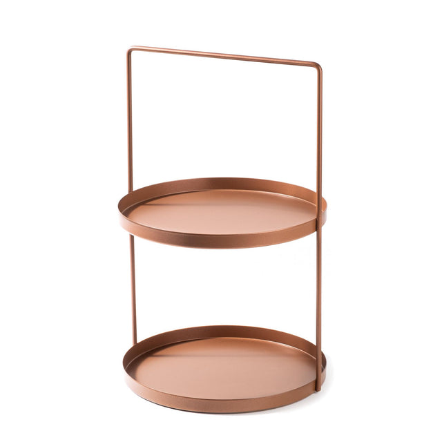 2 Katli Metal Taki Standi - Bakir