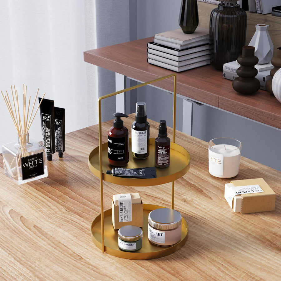 2 Katli Metal Taki Standi - Altin