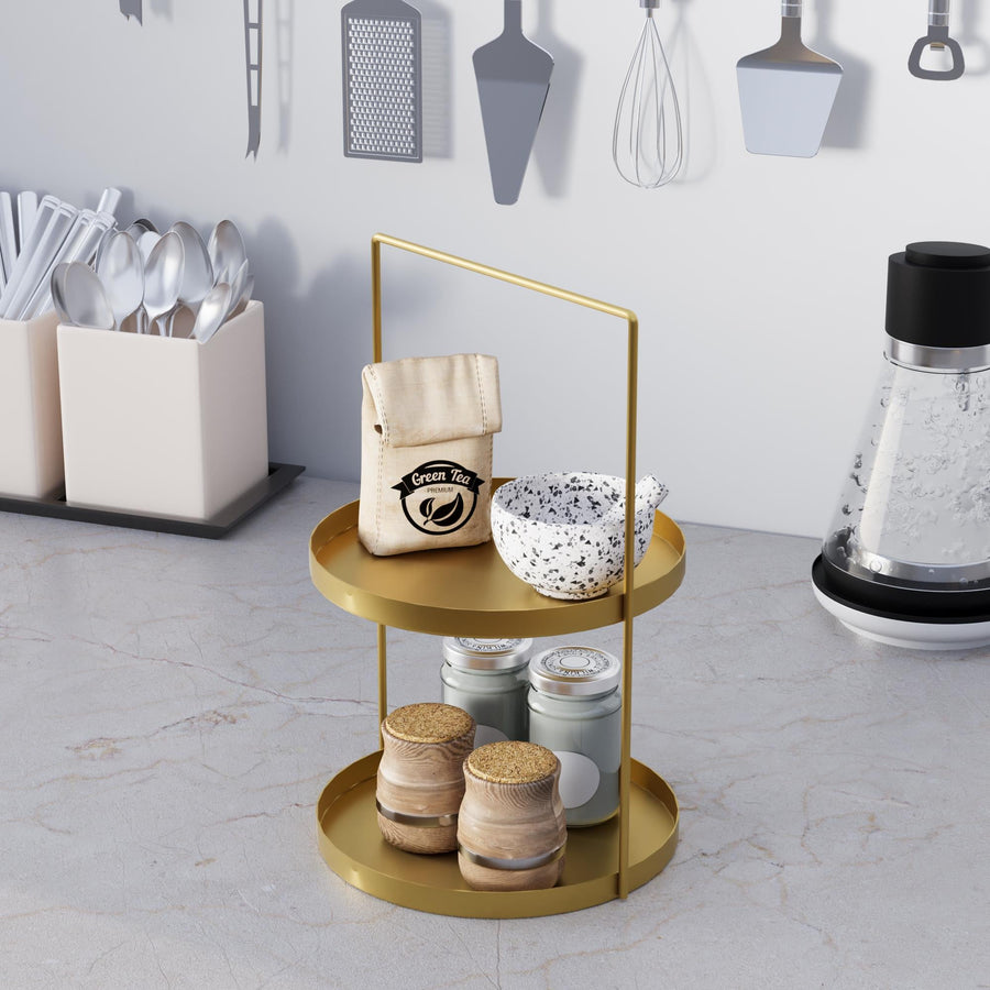 2 Katli Metal Taki Standi - Altin