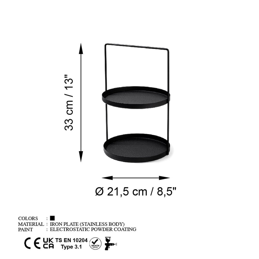2 Katli Metal Taki Standi - Siyah