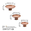 3'lu Set Metal Ayakli Sunum Tepsisi - Bakir