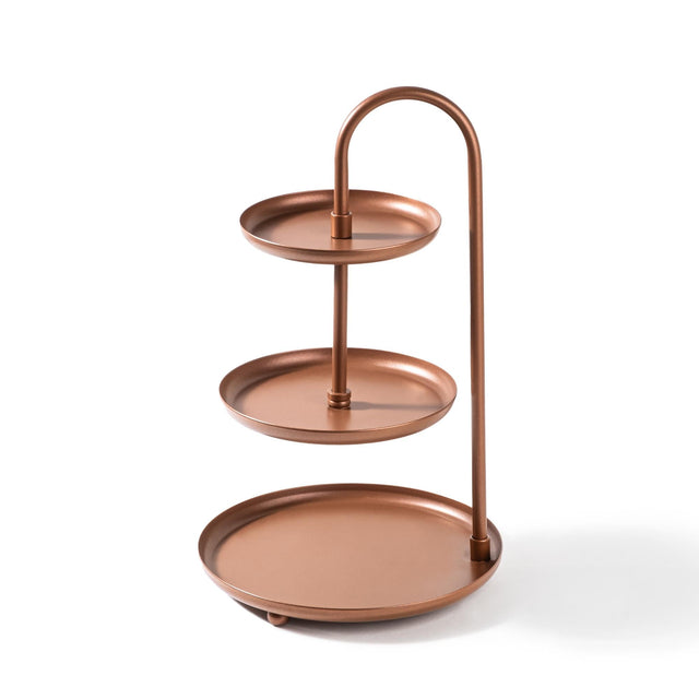 3 Katli Metal Taki Standi - Bakir