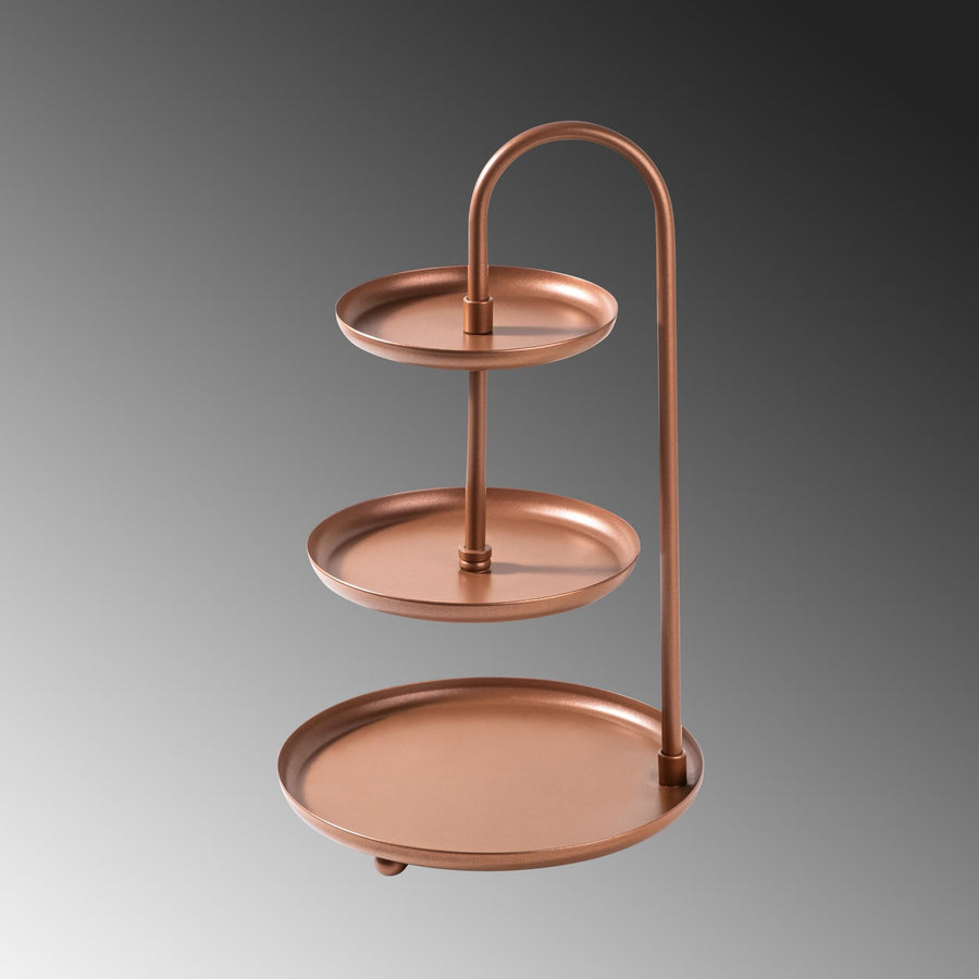 3 Katli Metal Taki Standi - Bakir