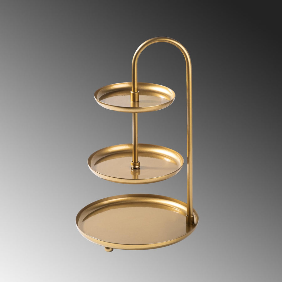 3 Katli Metal Taki Standi - Altin