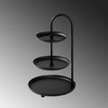 3 Katli Metal Taki Standi - Siyah