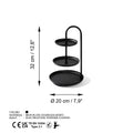 3 Katli Metal Taki Standi - Siyah