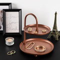 2 Katli Yuvarlak Metal Taki Standi - Bakir