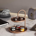 2 Katli Yuvarlak Metal Taki Standi - Bakir
