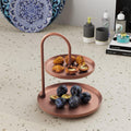 2 Katli Yuvarlak Metal Taki Standi - Bakir