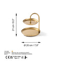 2 Katli Yuvarlak Metal Taki Standi - Altin