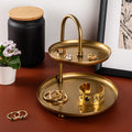 2 Katli Yuvarlak Metal Taki Standi - Altin
