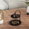 2 Katli Yuvarlak Metal Taki Standi - Siyah