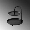 2 Katli Yuvarlak Metal Taki Standi - Siyah
