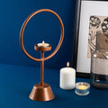 Halka Metal Tealight Mumluk - Bakir