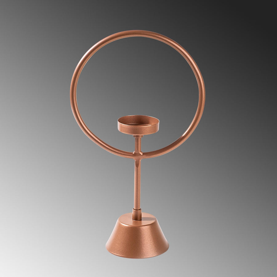 Halka Metal Tealight Mumluk - Bakir