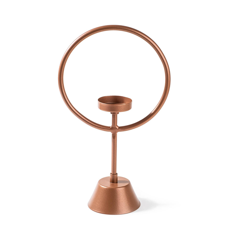 Halka Metal Tealight Mumluk - Bakir