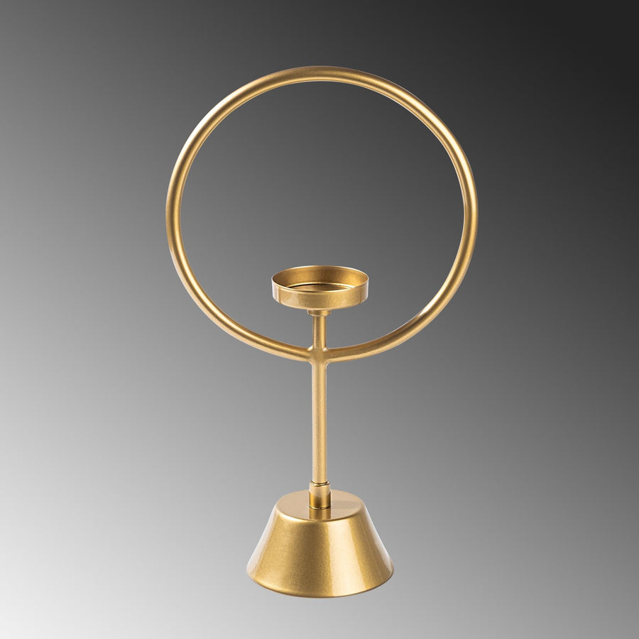 Halka Metal Tealight Mumluk - Altin
