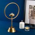 Halka Metal Tealight Mumluk - Altin
