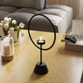 Halka Metal Tealight Mumluk - Siyah