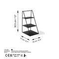 3 Katli Metal Merdiven Raf - Siyah
