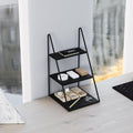 3 Katli Metal Merdiven Raf - Siyah