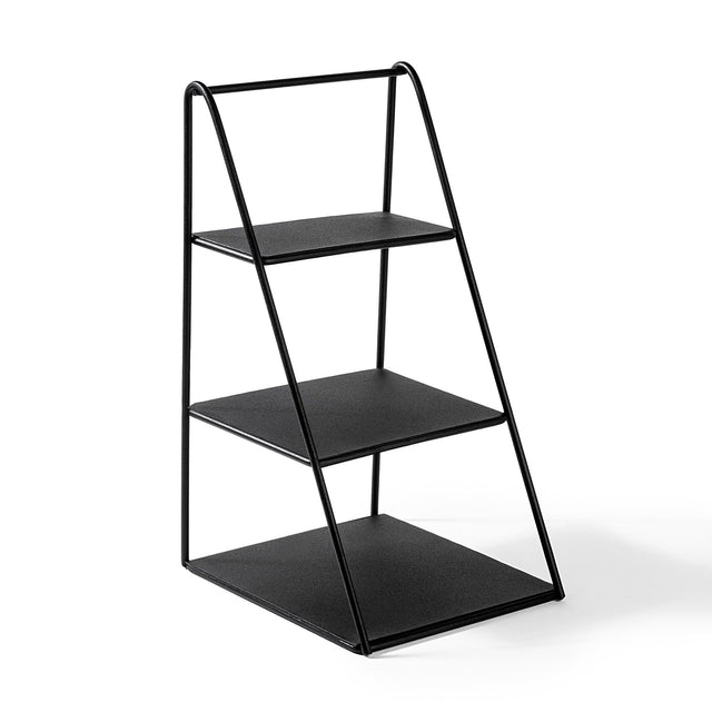 3 Katli Metal Merdiven Raf - Siyah