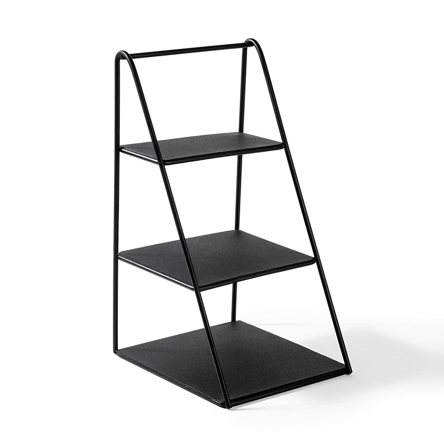 3 Katli Metal Merdiven Raf - Siyah
