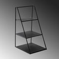 3 Katli Metal Merdiven Raf - Siyah