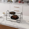 Siyah Metal 2 Tepsi Katli Banyo Duzenleyici Standi - Siyah