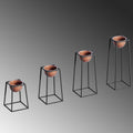 Siyah-Bakır Metal Saksılık 4'lü Set - Siyah