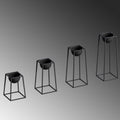 Siyah Metal Saksılık 4'lü Set - Siyah