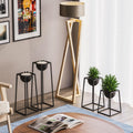 Siyah Metal Saksılık 4'lü Set - Siyah