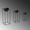 Siyah Metal Saksılık 3'lü Set - Siyah
